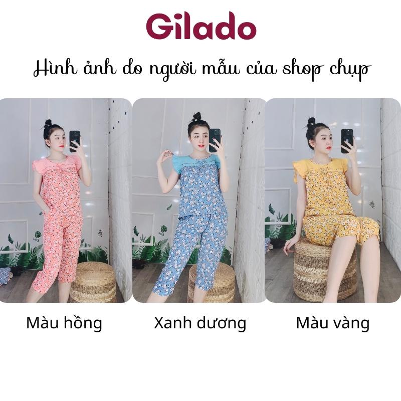 Đồ bộ lụa bộ mặc nhà nữ hoa nhí đẹp thoáng mát