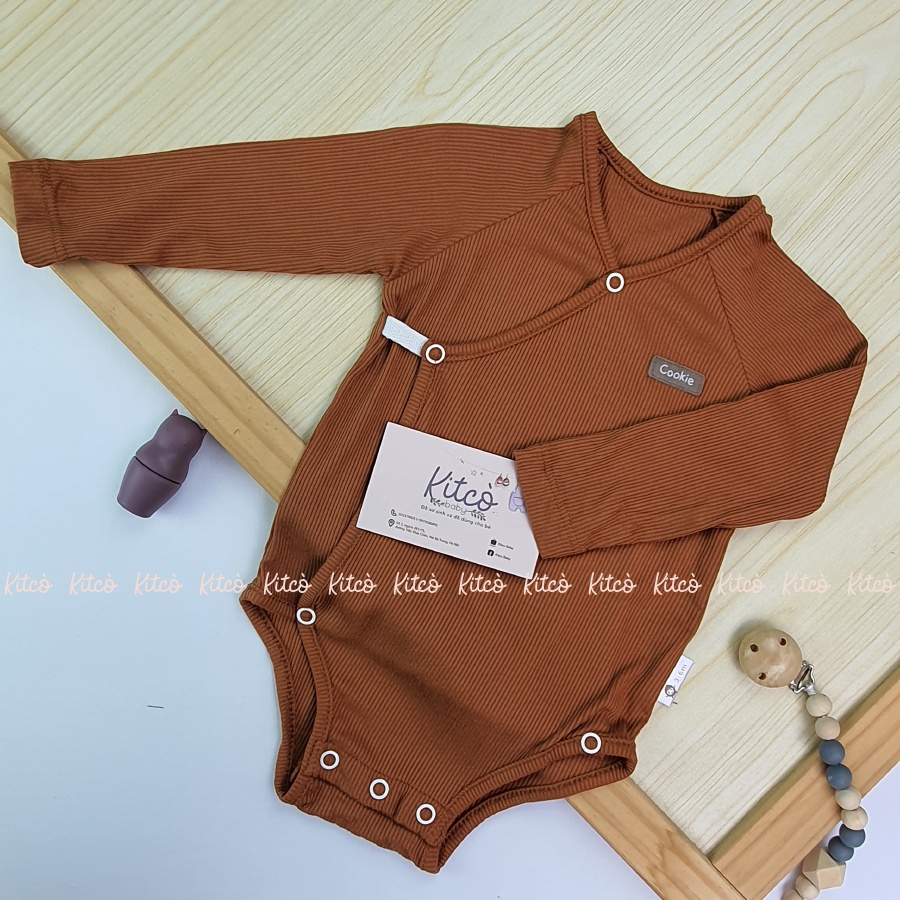 COOKIE Bodysuit dài tay vạt chéo
