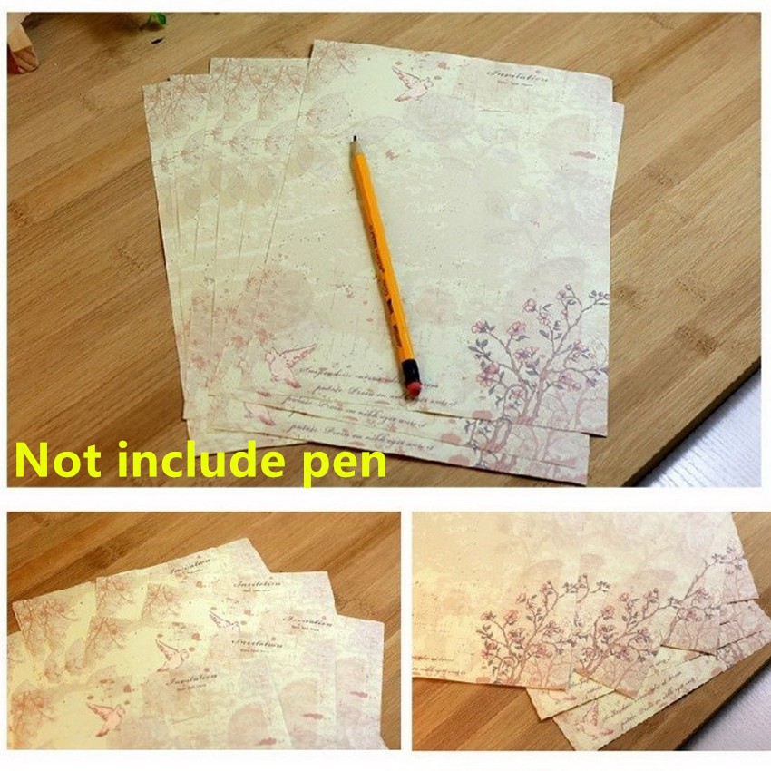 10 Tấm giấy chuyên viết thơ in hoa lá phong cách retro cổ điển
