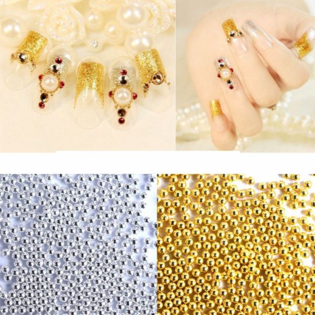 Hạt tròn bốn kích cỡ trang trí móng, DIY.