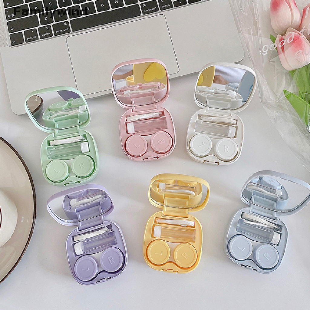 Hộp Đựng Kính Áp Tròng Hình Trái Tim Dễ Thương Kèm Gương Soi