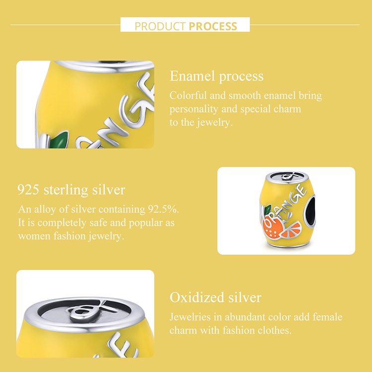 Hạt xỏ BAMOER SCC1945 bạc 925 hình đồ uống 4 kiểu tùy chọn thời trang làm dây chuyền DIY