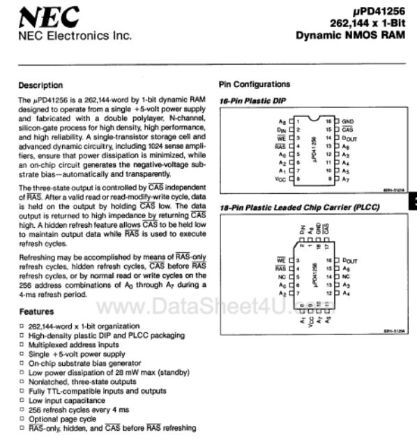 IC RAM 41256 bản cao cấp D41256D