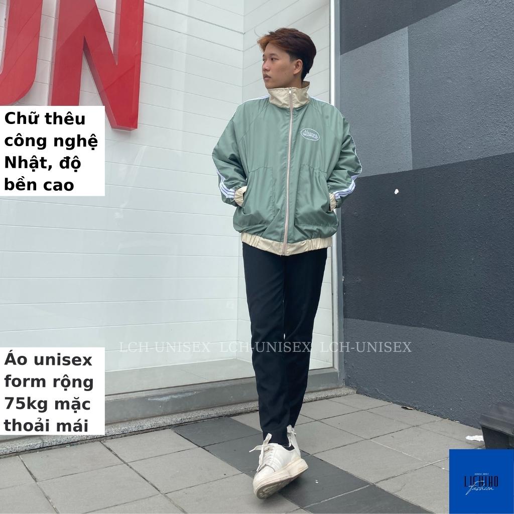 Áo khoác dù form rộng unisex basic nam nữ thêu Marcus Áo khoác chống nắng 2 lớp cổ cao LCH