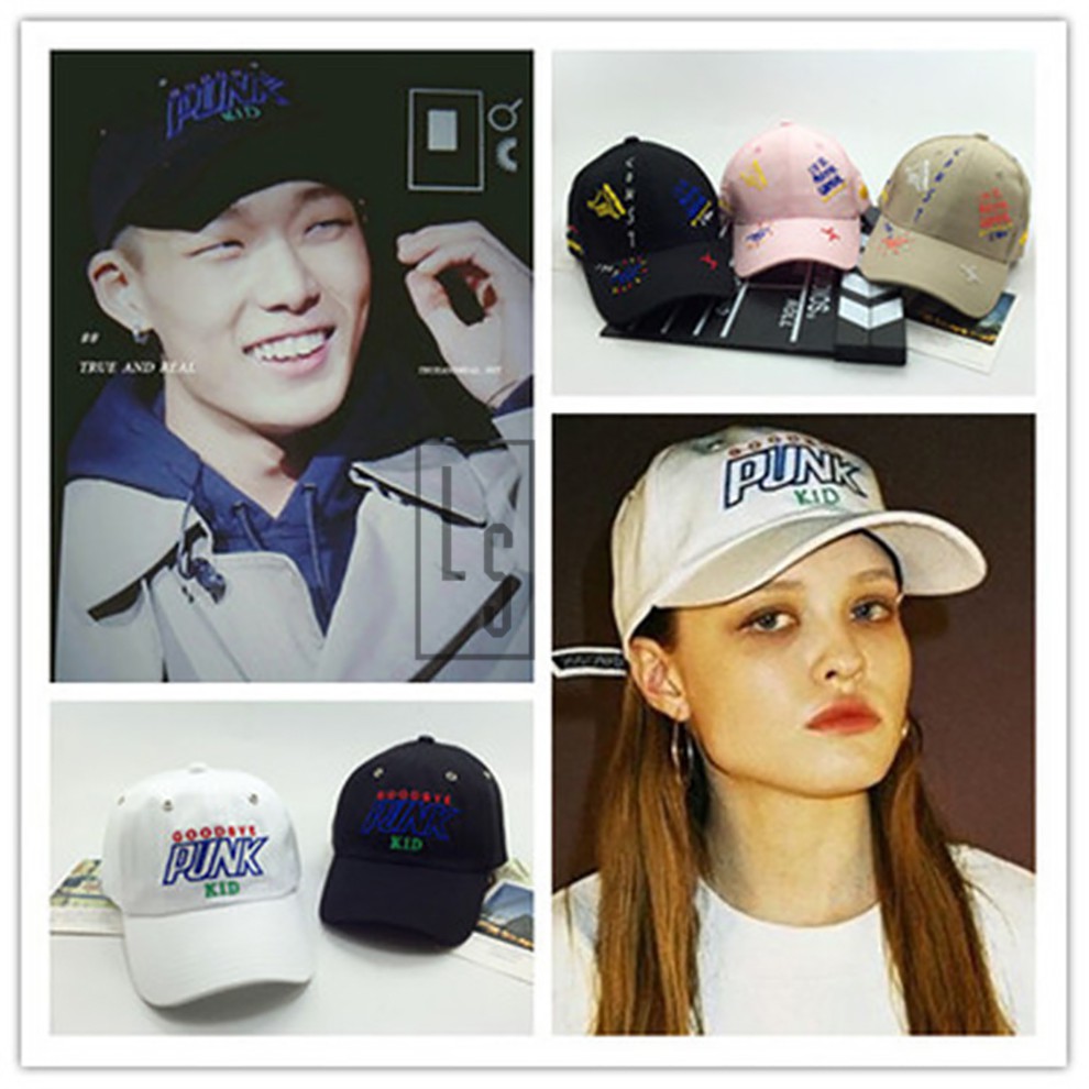 Mũ thêu Jin Zhiyuan iKon Kim Han Bin goodbye punk kid - Sẵn hàng