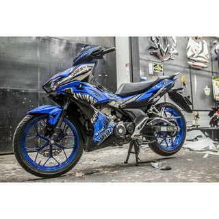 Tem trùm Winner X cá mập xanh xám, độ dán team decal xe thiết kế rẻ đẹp theo yêu cầu