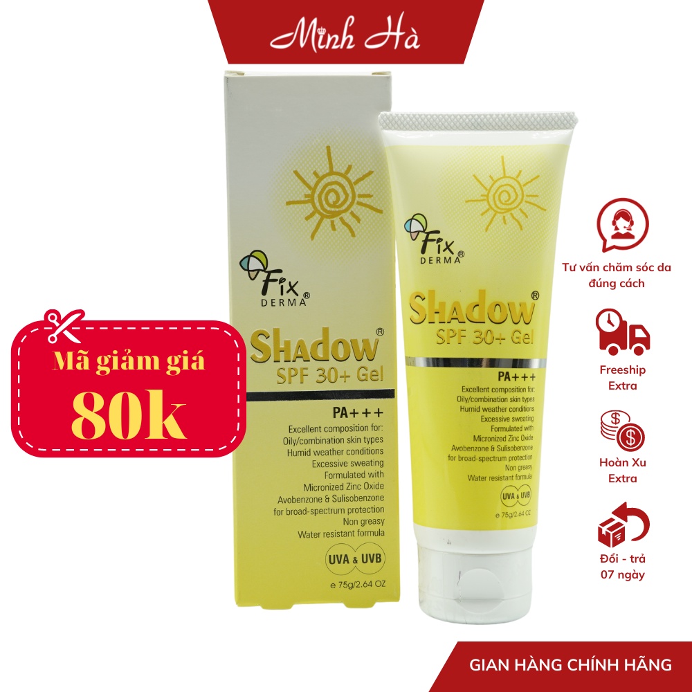 Kem chống nắng Fixderma Shadow SPF 50+ PA+++ 75g