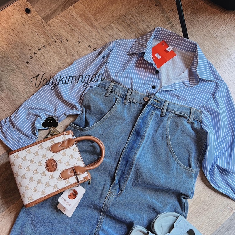 Jum jean phối sơ mi