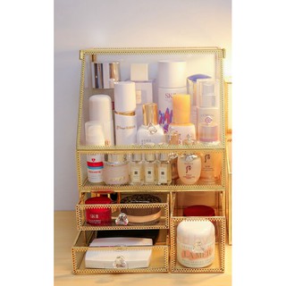 Set tủ đựng mỹ phẩm viền kim loại