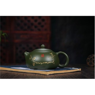 Ấm tử sa tây thi xanh hoa sen