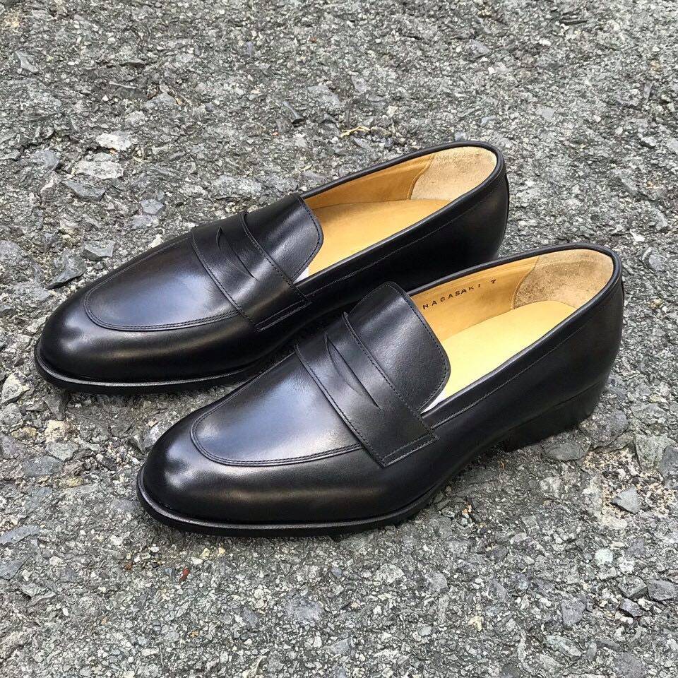 Giày Penny Loafer - Phom R - Da bê Ý - Đế khâu Blake