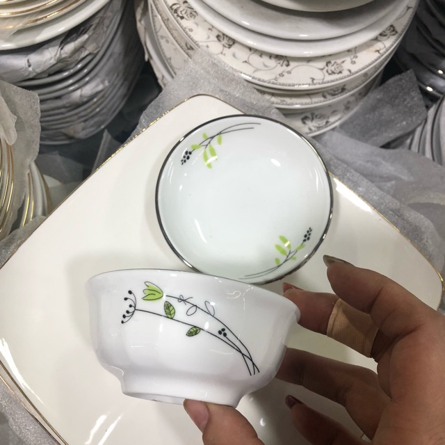 Bát mắm, đĩa muối hoa ck