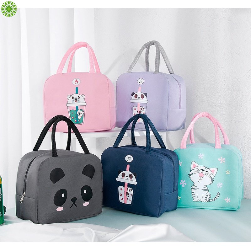 Túi Đựng Hộp Cơm Trưa Giữ Nhiệt Họa Tiết Hoạt Hình Dễ Thương CR1