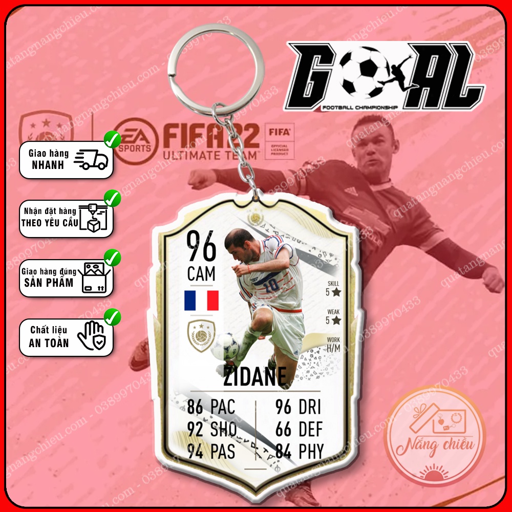 Móc Khóa Icon Zidane, Móc khóa thẻ LEGEND - ☘️MÓC KHÓA THẺ CẦU THỦ☘️