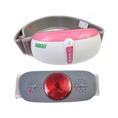 Đai Massage Bụng Rung Lắc Hồng Ngoại Nhật Bản Nikio NK-169 DC-Pin sạc-Chính Hãng Màu Hồng Giảm Cân Hiệu Quả