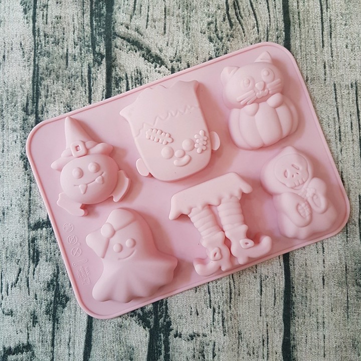 HCM - Khuôn silicon chủ đề Halloween đổ rau câu pudding, làm socola