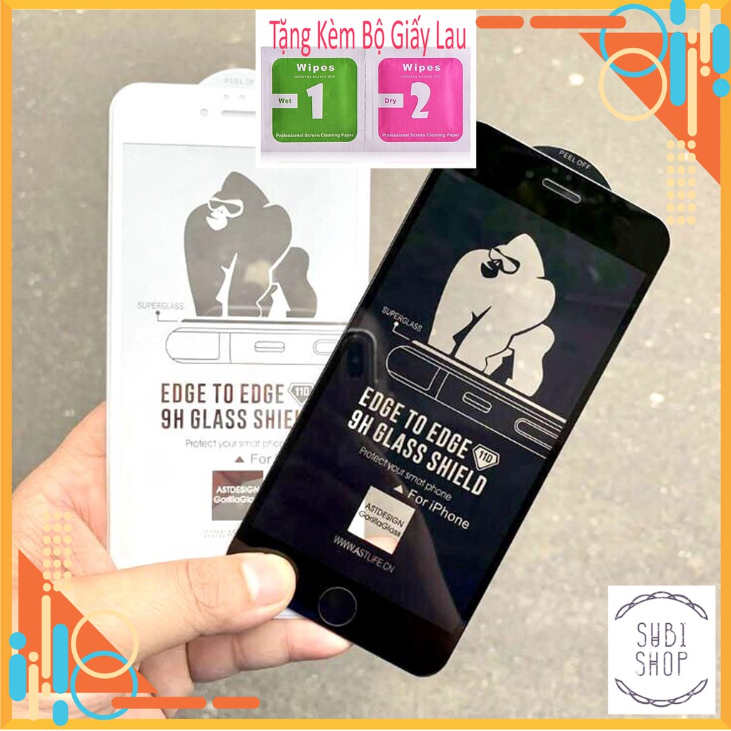 Kính Cường Lực Iphone KingKong Full Màn (Nobox - Tặng Giấy Lau) - SUBI SHOP