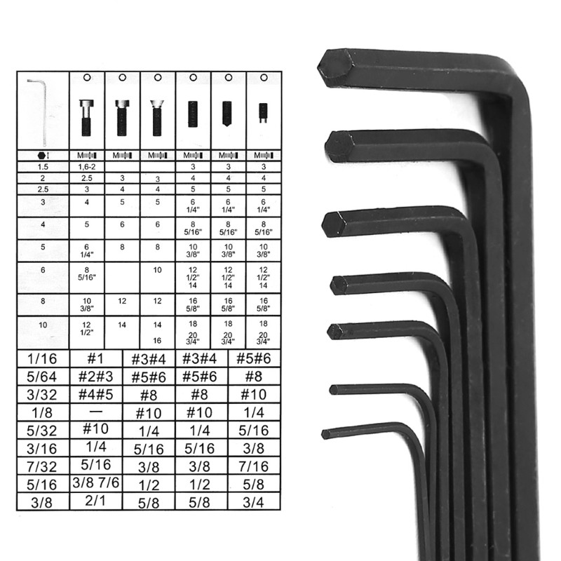 Bộ 7 cái cờ lê vặn đai ốc lục giác mini 0.7 - 3mm