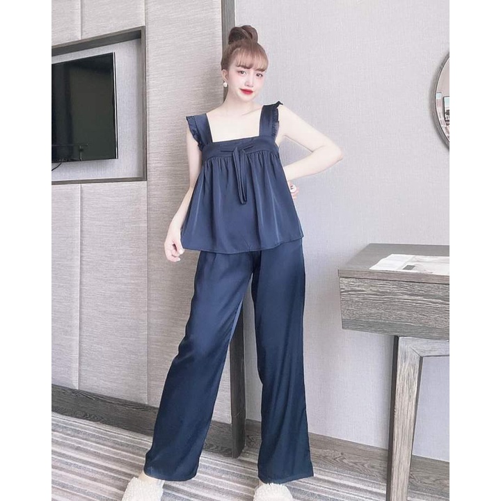 🍀🍀Siêu Phẩm🍀🍀 Bảng cánh tiên quần dài lụa satin freesize 58kg