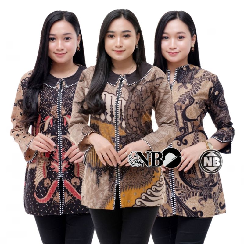 Áo Sơ Mi Batik Tay Dài Cổ Đôi Gợn Sóng Thời Trang Công Sở Hiện Đại Cho Nữ