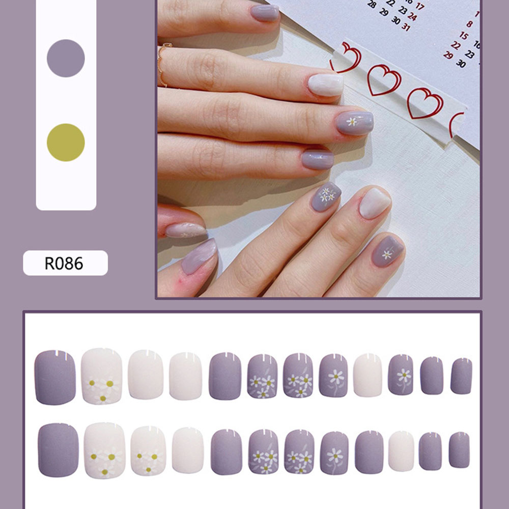(Hàng Mới Về) Set 24 Miếng Dán Trang Trí Móng Tay Nghệ Thuật Chống Nước Tiện Dụng