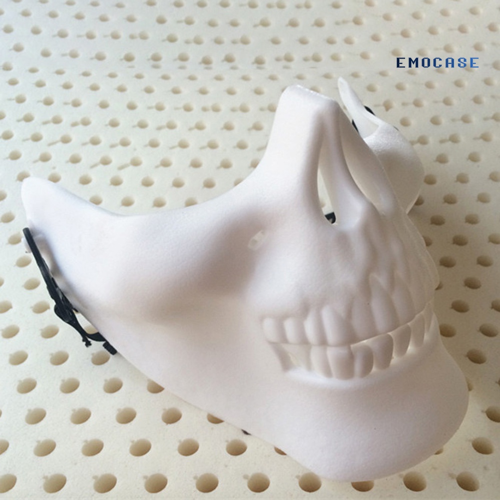 Mặt Nạ Nửa Mặt Hóa Trang Halloween Hình Đầu Lâu Kinh Dị