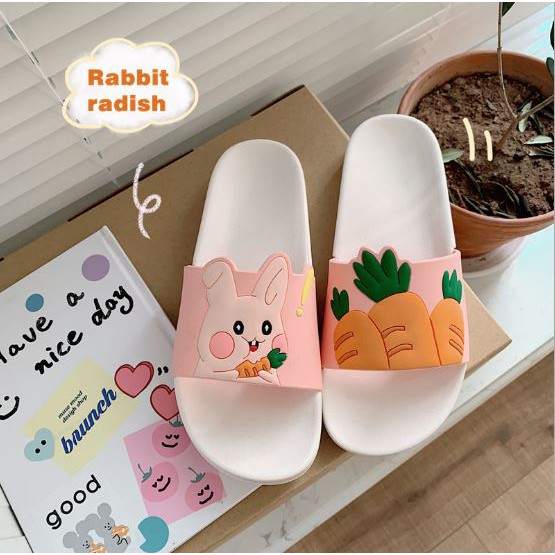 XB XGU437 Dép nữ hình cà rốt- thỏ siêu cute (HÀNG ORDER)