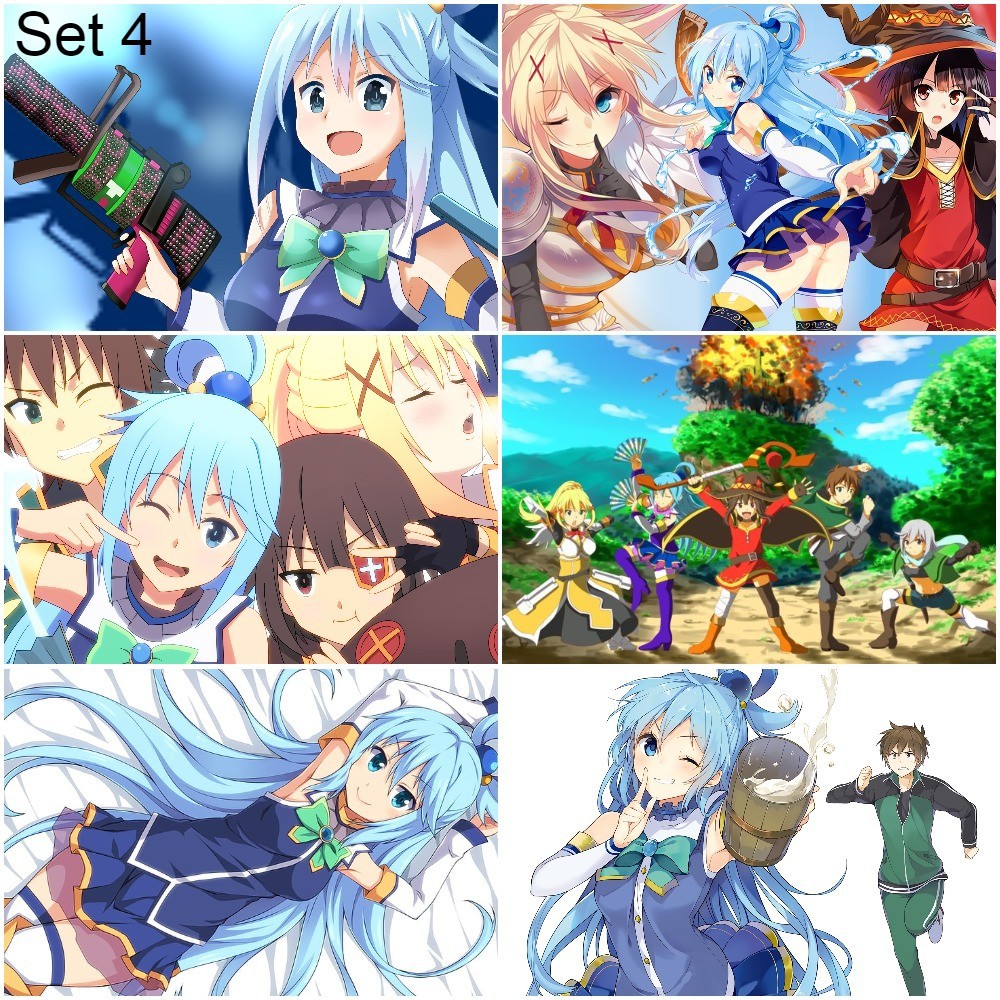 Bộ 6 Áp phích - Poster Anime KonoSuba: God’s Blessing on this Wonderful World! - Phước Lành Cho Thế Giới