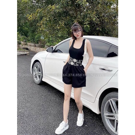 Set bộ đồ nữ đi chơi, set đồ nữ cá tính năng động với quần short lưng cao kèm áo 3 lỗi croptop thể thao hàn quốc