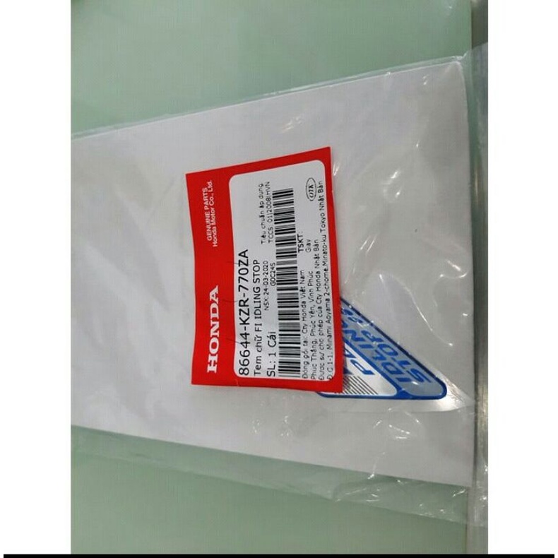 tem Fi màu xanh chính hãng honda