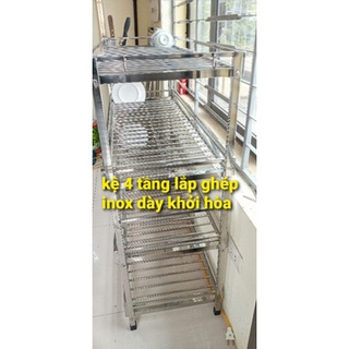 Kệ inox 4 tầng lắp ghép