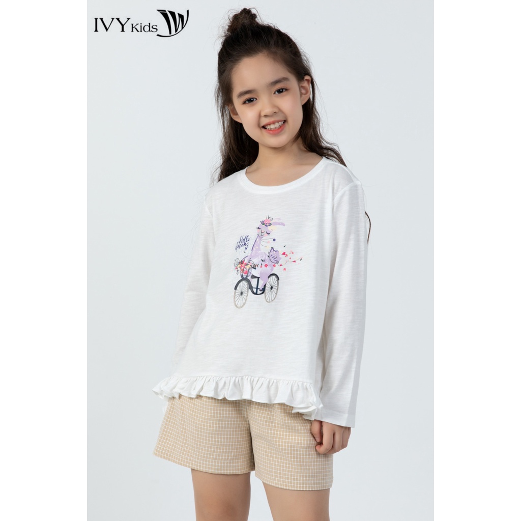 Áo thun bé gái Hello Spring IVY moda MS 58G1093