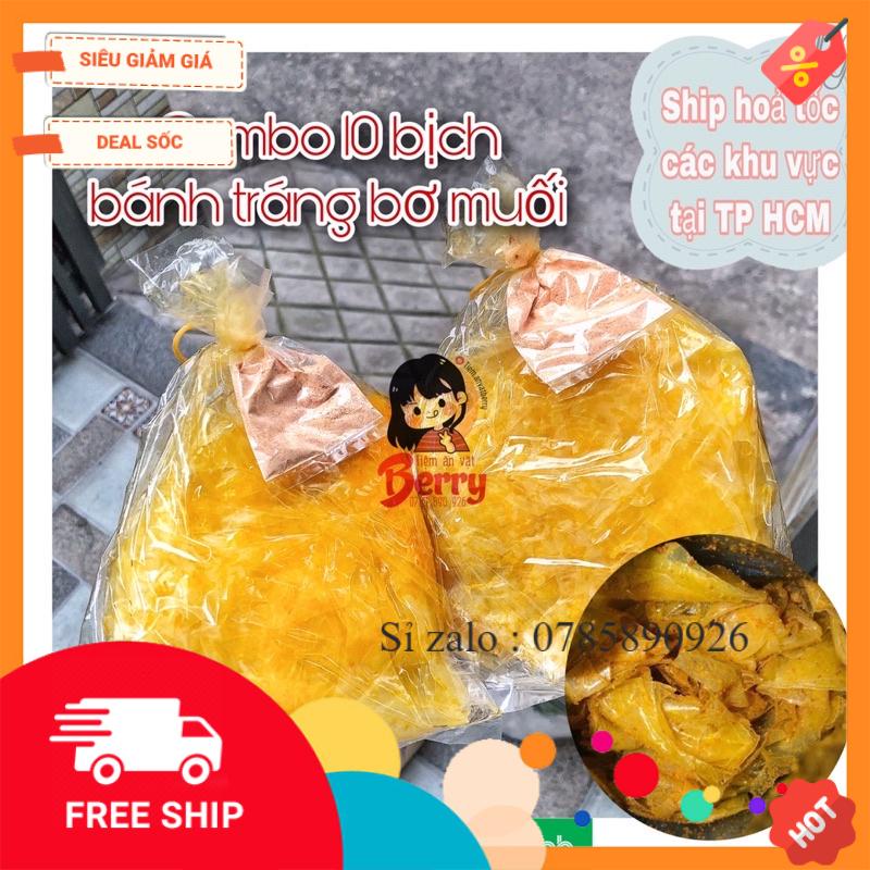 Combo 10 bịch bánh tráng bơ muối [ Sẵn ]