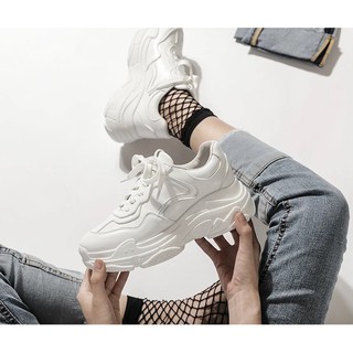 Giày Thể Thao Đế Cao Sneaker All White G08