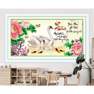 Tranh Gắn Đá Chữ Thư Pháp Vợ Chồng DF226 ( 92 x 50 cm )