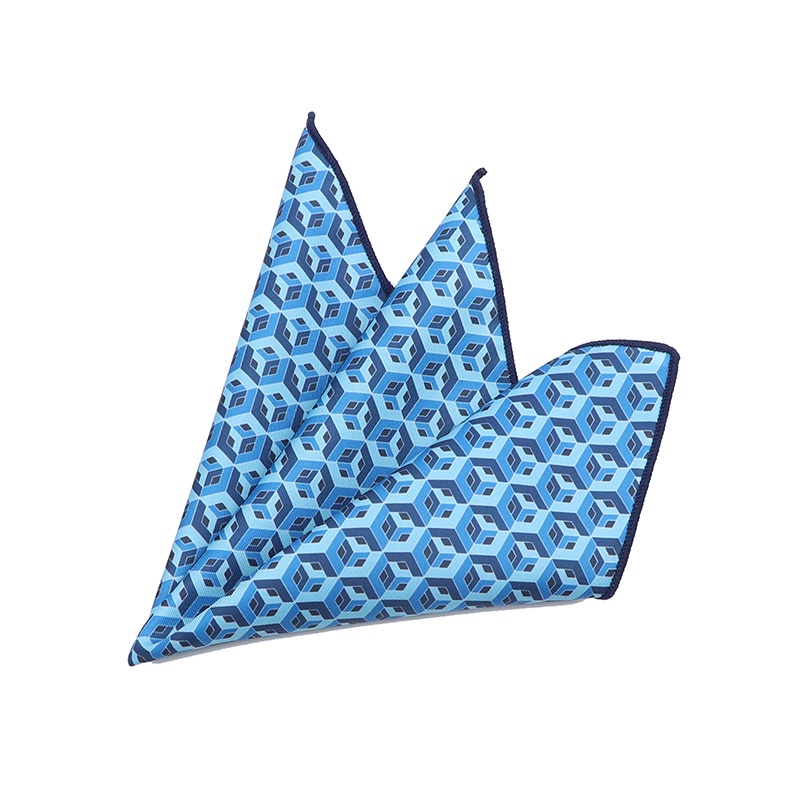 Khăn Tay Lụa Vuông Họa Tiết Kẻ Sọc Thời Trang Vintage Cho Nam