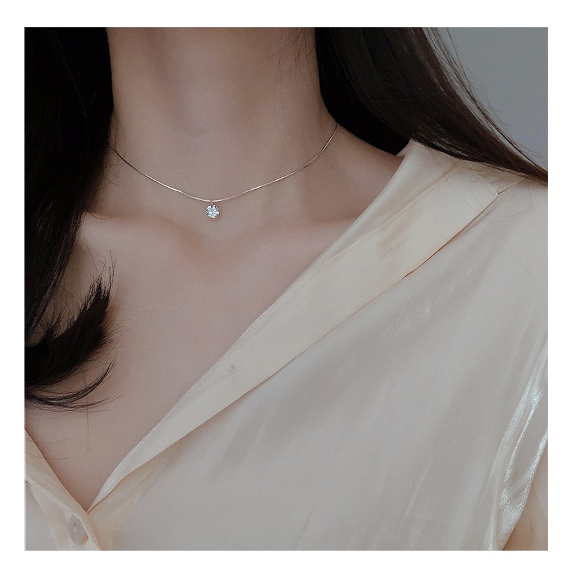 Dây chuyền 21 centimeters Simple Diamond Trang sức bạc Tiệm bạc 21 Centimeters