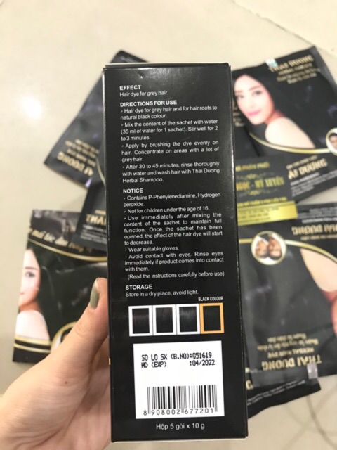 Nhuộm tóc dược liệu Thái Dương hộp 5 gói x 10g
