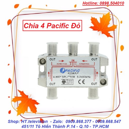 Bộ chia truyền hình cáp PACIFIC 1 ra 4 Tivi