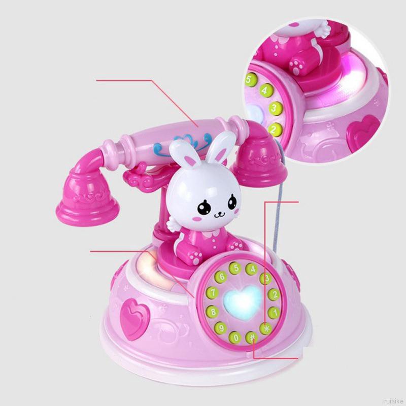 Kids Roly Play Telephone Toys W/Light Music Pretend Play Toys Baby Education Birthday Gift 🍭 ruiaike 🍭