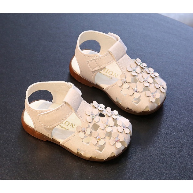 Siêu xinh_ Sandal rọ đính hoa êm mềm bé gái size 15-25