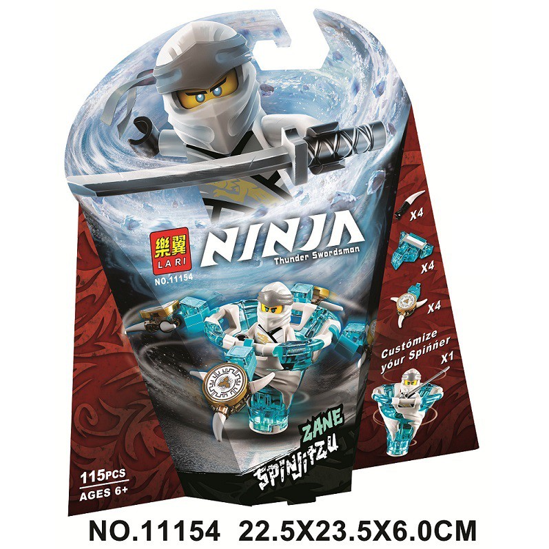 Đồ chơi lắp ráp xếp hình non lego Ninjago con quay lốc xoáy ninja trắng Zane season phần 10 legacy Lari Bela 11154