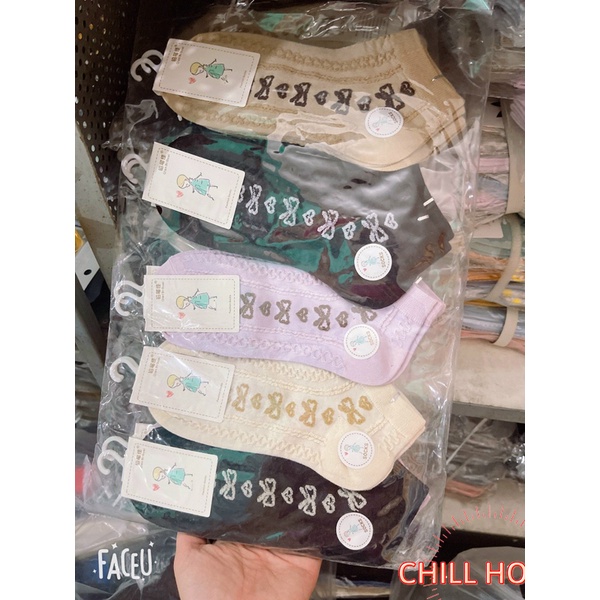 Tất cổ ngắn, tất nữ hoạ tiết hình nơ dễ thương T779 - CHILL HOUSE