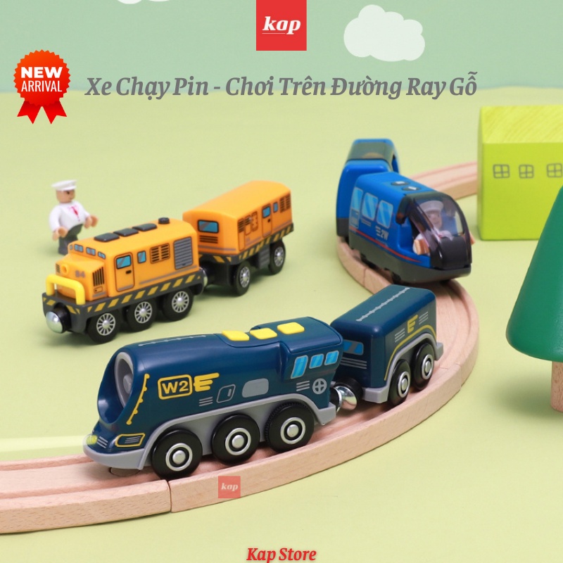 Xe lửa, Tàu hỏa chạy pin  - xe chơi được trên đường ray gỗ