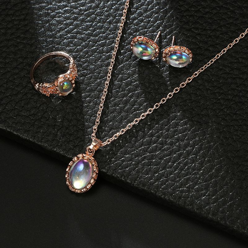 Bộ trang sức đính đá dáng quả lê sang trọng cho nữ