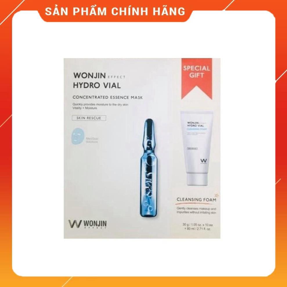 Hàng Hàn- Hộp 10 miếng mặt nạ Dr.wonjin Effect Hydro Vial + tuýp sữa rửa mặt 80ml