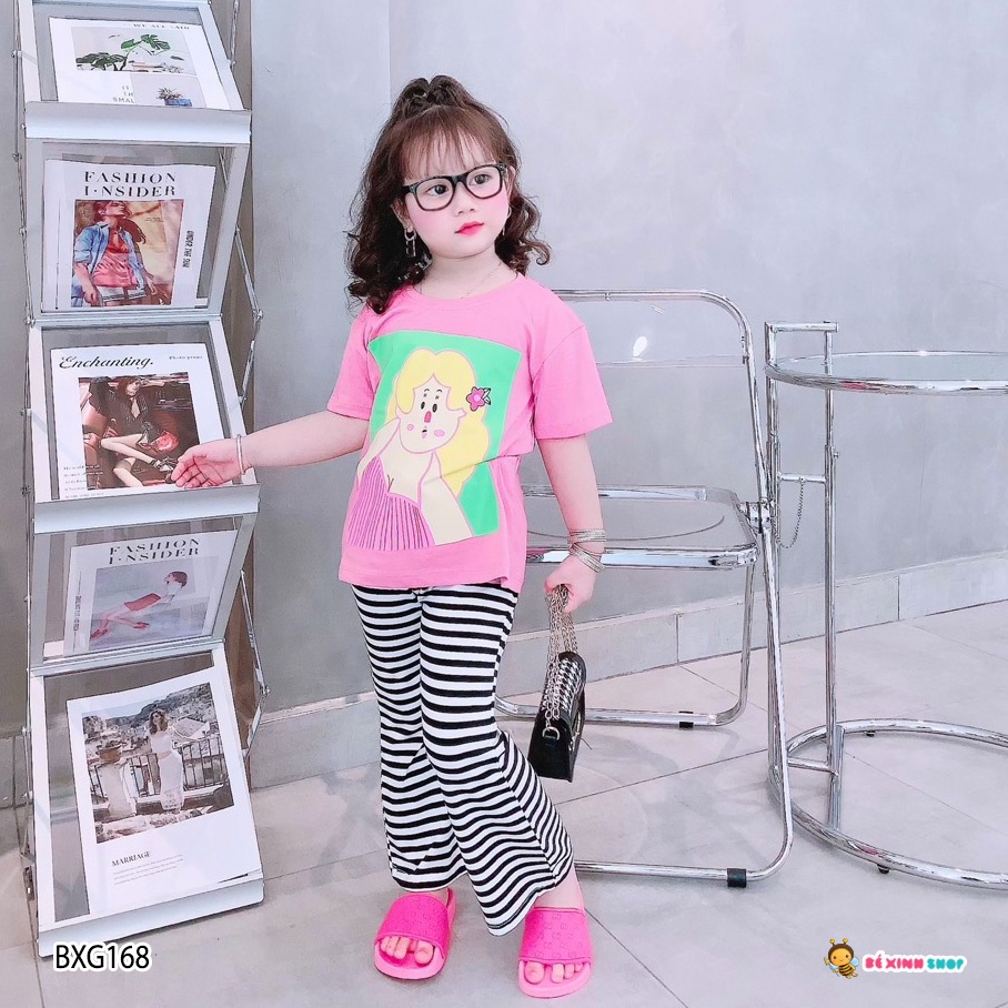 Set đồ bé gái quần ống loe dễ thương cho bé gái BXG167 2,3,4,5,6,7,8,9,10,11,12,13,14,15,16 tuổi
