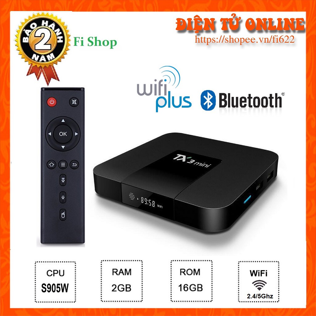 Android Tv Box TX3 Mini Wifi Plus Ram 2GB,Bộ Nhớ Trong 16GB Ver 2021 | Bảo hành 2 năm