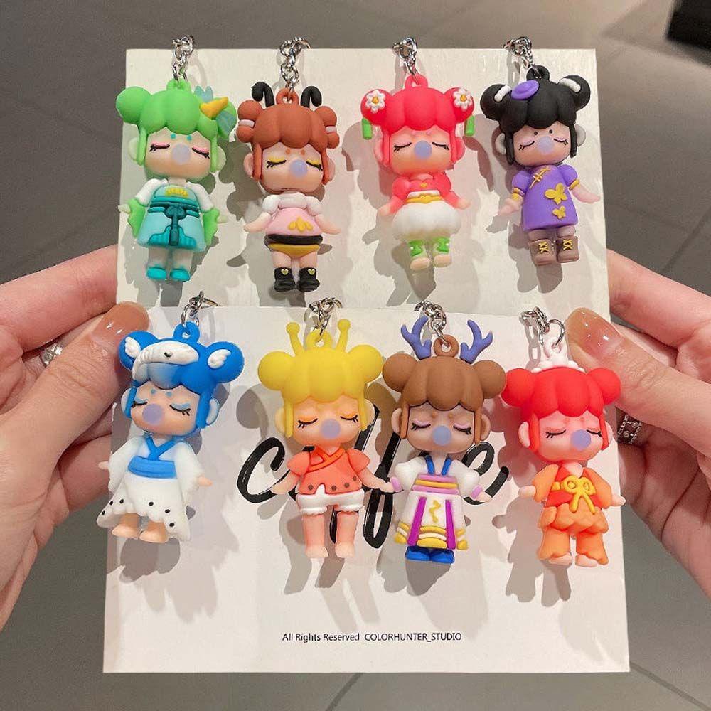 Móc Khóa Cao Su Hình Búp Bê Hoạt Hình Đáng Yêu