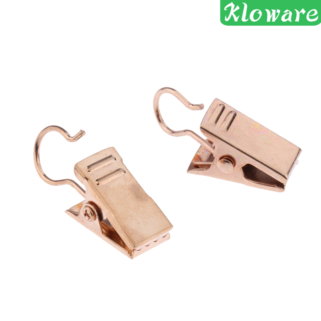 Set 10 Kẹp Giữ Rèm Cửa Bằng Thép Không Gỉ 32mm Kèm Lò Xo Màu Bạc